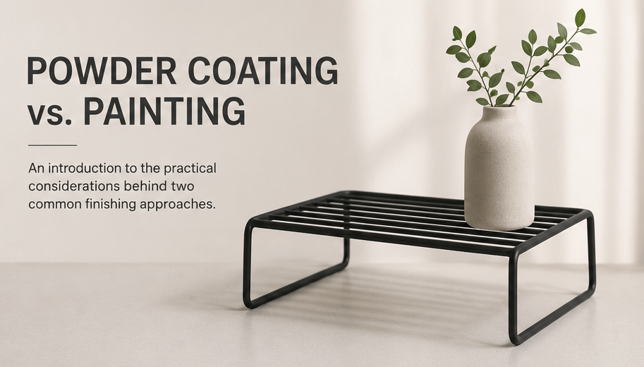 Powder-coated metal retail display fixture designed for regular store use