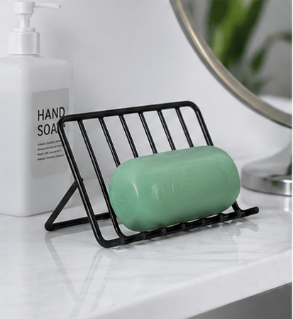Black open-frame soap holder