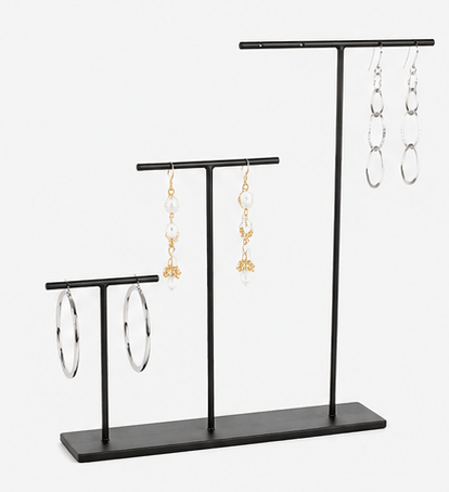 Black tiered jewelry display holder