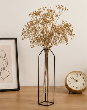 Tall black wire flower vase holder